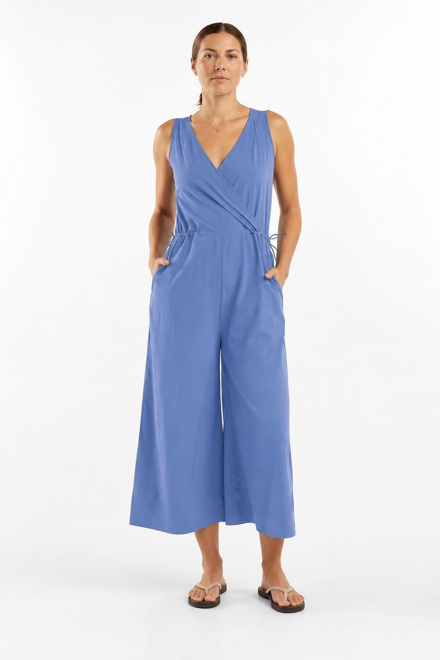 TITLE NINE Round Trip Sleeveless Wide Leg Jumpsuit Quick Dry